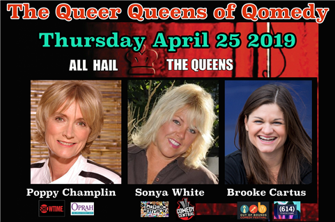 stonewallcmh's tweet photo. See you tonight for Queer Queens of Qomedy! #poppychamplin @brookecartus #sonyawhite @FunnyBoneCbus https://t.co/aYqBrki0NK https://t.co/agbtOOie7u