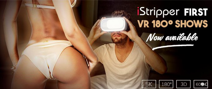 1 pic. iStripperがVR対応に！10分前後の臨場感抜群のフルストリップで 
30クレジットです。（100クレジット約14ドル） 
Oculus/VIVE/PlayStation VR　などの他に