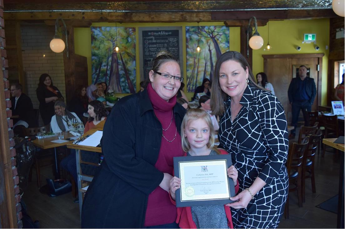 ProfJMcLaughlin's tweet photo. Congrats to @jones_milligan &amp; Lily Small, two very worthy recipients of this year's Leading Women/Girls Building Communities Recognition Program, for their #relentless autism advocacy. Lily for her brother, Sarah for her daughters. Thanks @CFifeKW for keeping this program alive. https://t.co/qq2EECWfGm