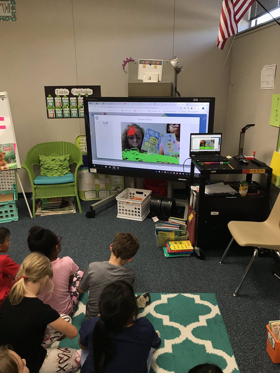 GunnFirst's tweet photo. These kiddos created their own story on @Seesaw with characters from their Character Clubs! We loved watching the videos! @RobisonES #successatRES https://t.co/GLdOgIKZYA