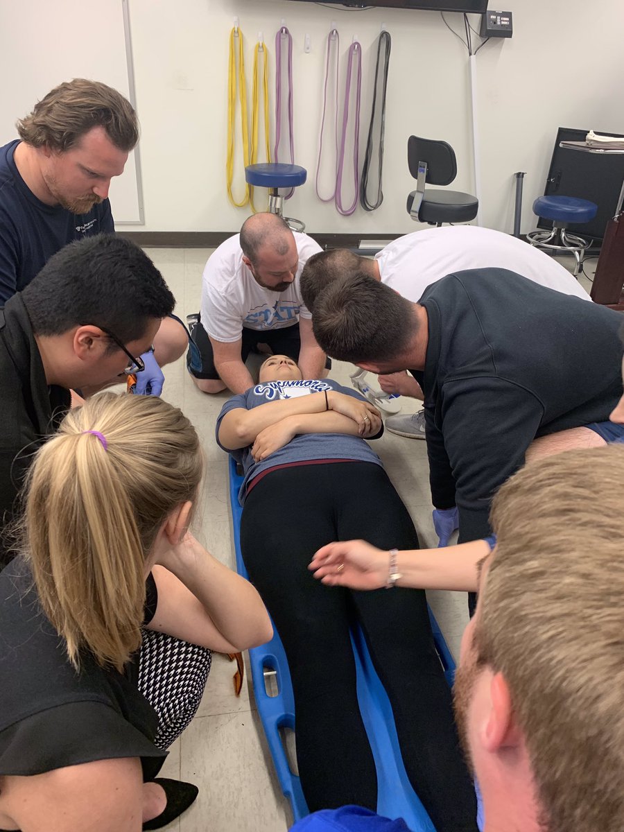 NICER_Lab's tweet image. @isuathltraining practice spine boarding including 8-man lift, log roll push, and log roll pull techniques! #DATWeekend