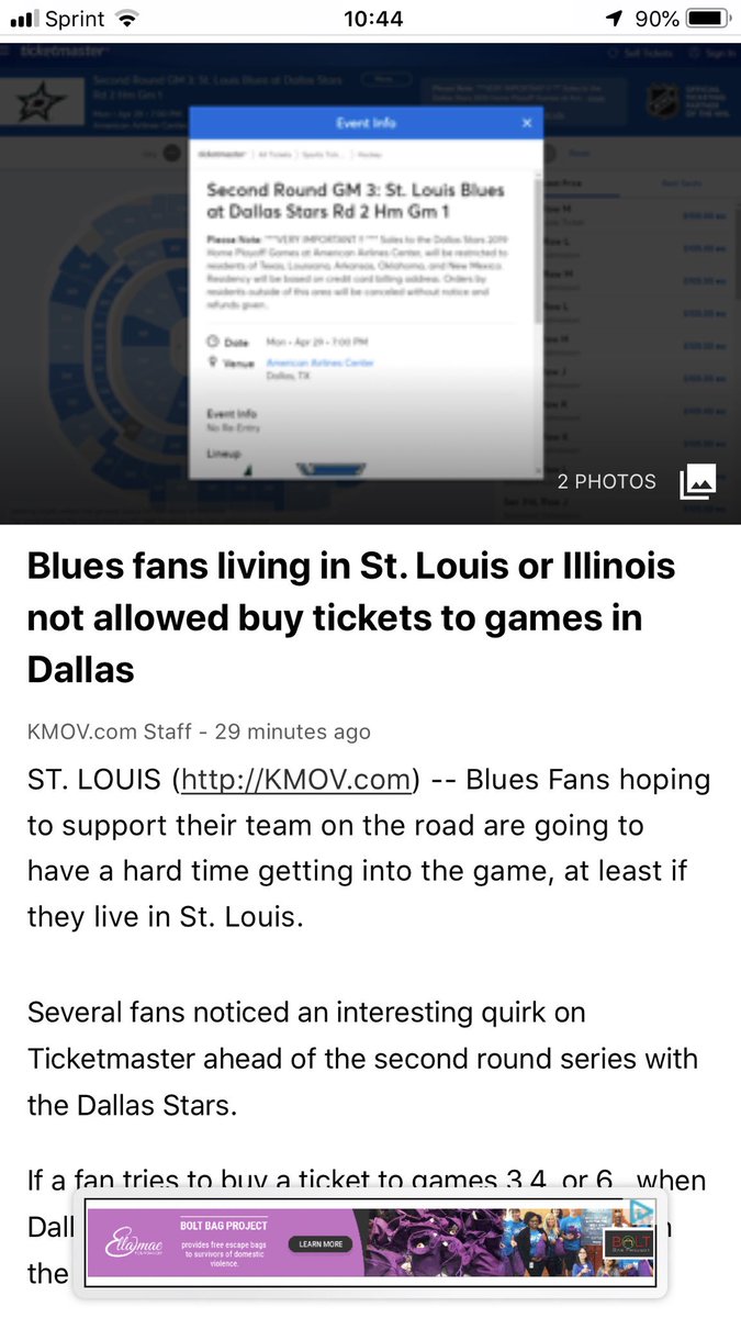 I’m really confused on how a business can get away with this... Is this not a form of discrimination <a href="/NHL/">NHL</a>?  🤔

<a href="/DallasStars/">Dallas Stars</a> - I guess a lack of Blues’-fan-cheering is more important than tourism and income to your city too.  Lol.