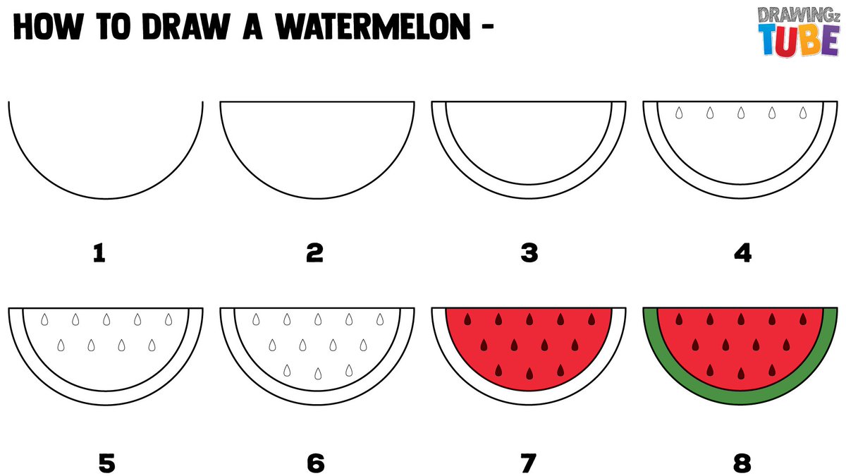 How To Draw a Watermelon For Kids 
Don't forget to FOLLOW,LIKE,SHARE,COMMENT,SUBSCRIBE to support us…
#DRAWINGzTUBE #draw #drawing #painting #color #paint  #coloring #sketch #art #kids #children #Flowers #sketchbook #illustration #watercolor #fun #Watermelon #baby #Fruits #learn