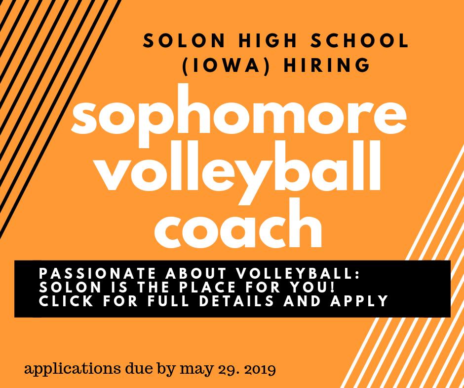 Belinda Bombei (@tweakmywords) on Twitter photo Solon High School is hiring sophomore volleyball coach. If you are interested or know someone who is, the deadline date is May 29, 2019, to apply. soloncsd.tedk12.com/hire/ViewJob.a… <a href="/vballspartans/">SolonSpartanVball</a> Solon High School is hiring sophomore volleyball coach. If you are interested or know someone who is, the deadline date is May 29, 2019, to apply. soloncsd.tedk12.com/hire/ViewJob.a… <a href="/vballspartans/">SolonSpartanVball</a>