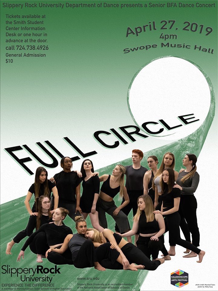 In 2️⃣ days our BFA senior dance majors are coming FULL CIRCLE ⭕️ 
Experience their capstone concert on April 27 at 4:00 in Swope Music Hall. Tickets are on sale now and available at the Smith Student Center!
