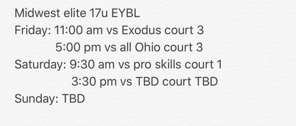 Excited to be playing this weekend at Boo Williams Nike EYBL tournament! Come watch us play, here's our schedule!