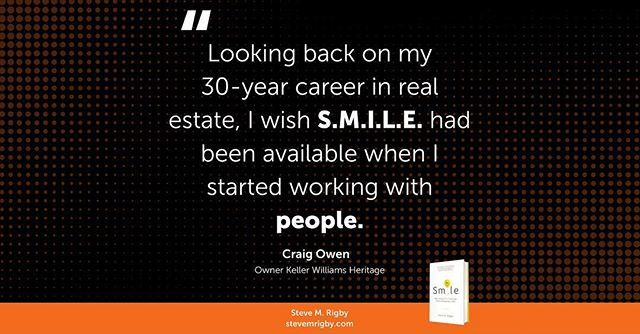 stevemrigby's tweet photo. Honored and thrilled for #SMILE to receive such kind words from Craig Owen, Owner Keller Williams Heritage. #realestate #thankful #book #sales https://t.co/f34uRUcHJ7 https://t.co/7IESyRiXj5