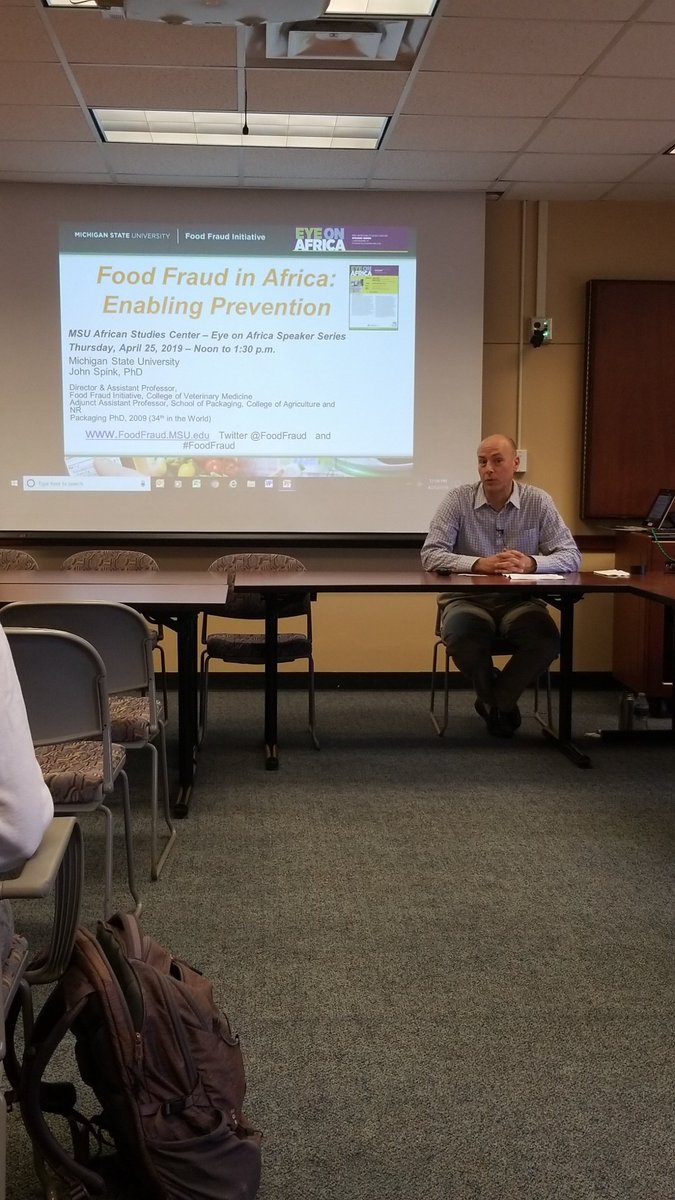 MSUAfrica's tweet photo. Happening now, with Dr. John Spink, director of @FoodFraud at MSU https://t.co/igfgeYbZyM