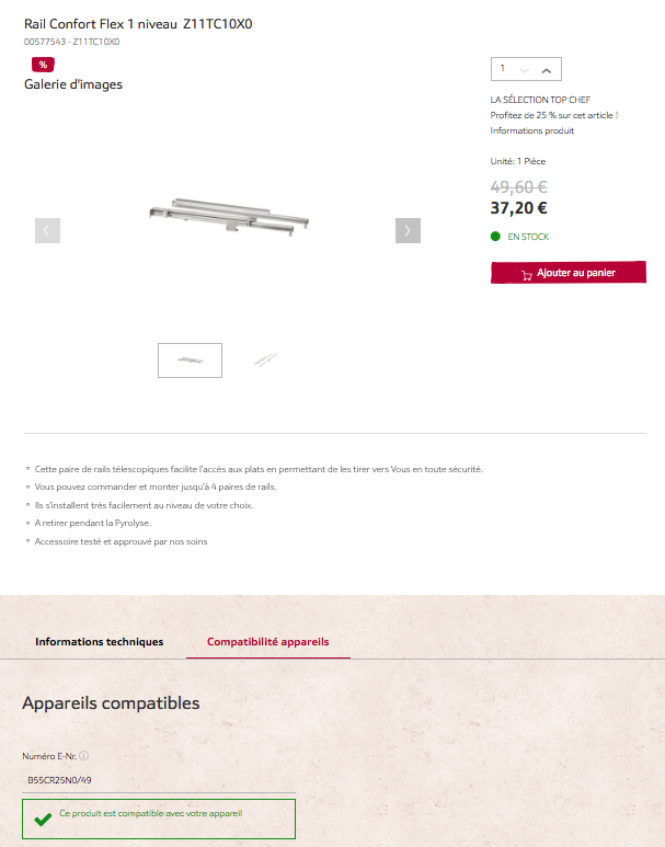 CastorsMalins's tweet photo. Question du jour @dgccrf : Peut-on considérer un article compatible avec un autre si cela nécessite l'achat d'un 3° article non mentionné. Exemple, un rail coulissant pour un four NEFF avec vérification de la compatibilité appareil : https://t.co/iqSARjcHeo https://t.co/J2N0gNTpaW
