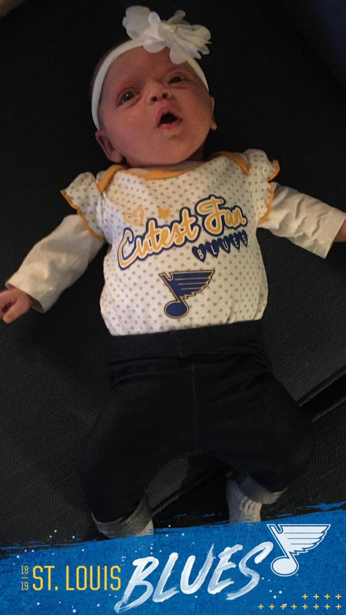 SJMontgomerySTL's tweet photo. Mariela is ready for Round 2. Let’s go @StLouisBlues! #Gloria https://t.co/9LeyIaaHbC
