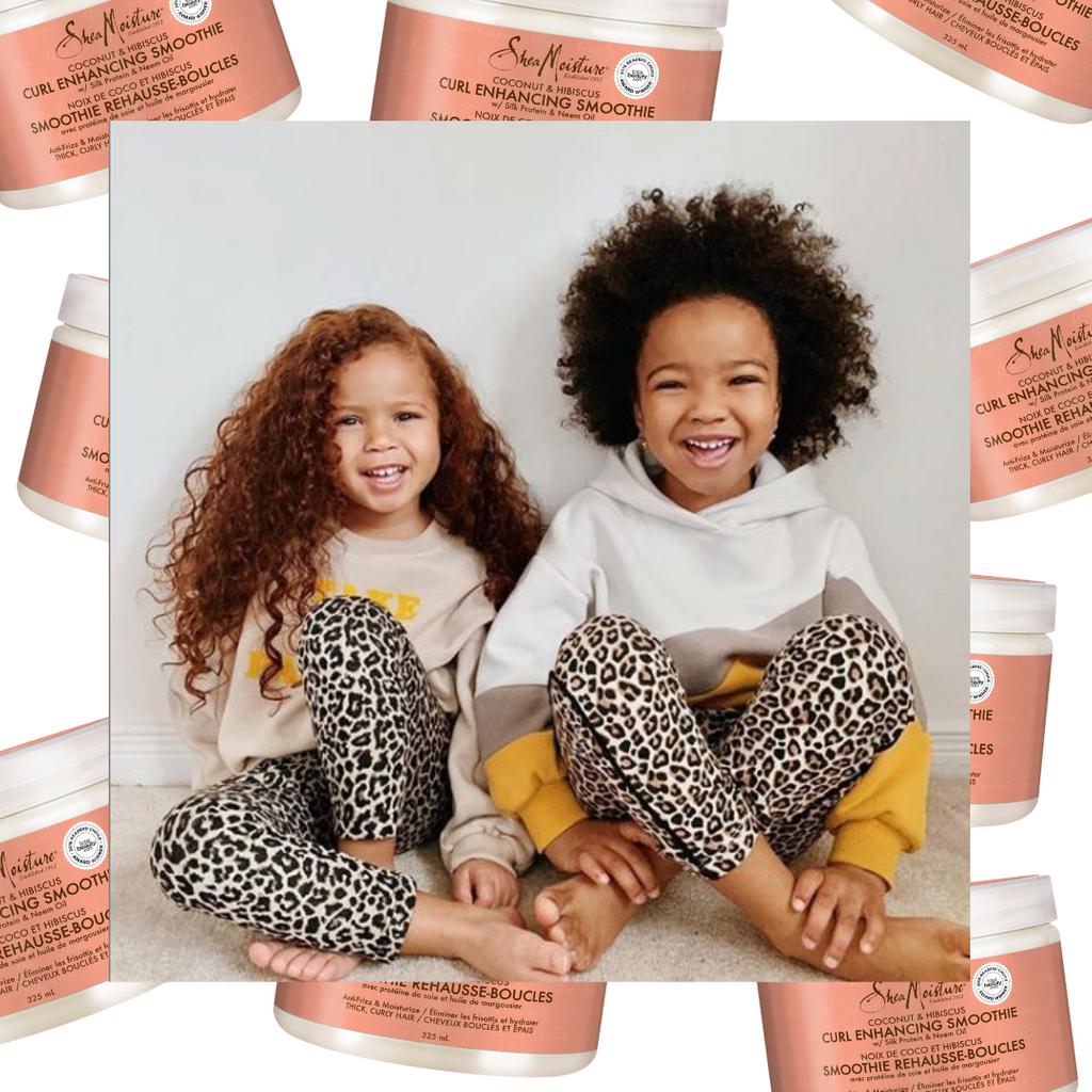 SheaMoistureCA's tweet photo. We couldn't resist! @bymeaux's little girls are OUR #hairgoals! She loves using our products on their hair! Her #goto product is our Coconut &amp; Hibiscus Curl Enhancing Smoothie because it leaves their hair super soft &amp; frizz free! Coming soon to @rexalldrugstore &amp; @londondrugs. https://t.co/SIdQx472L4