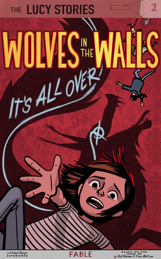 neilhimself's tweet photo. The Wolves in the Walls (written by me with art by ⁦@DaveMcKean⁩) was published 16 years ago. Today the VR adaptation premieres at Tribeca. Meet Lucy: https://t.co/fWxUhVGC0z https://t.co/fsuuzvPDd4