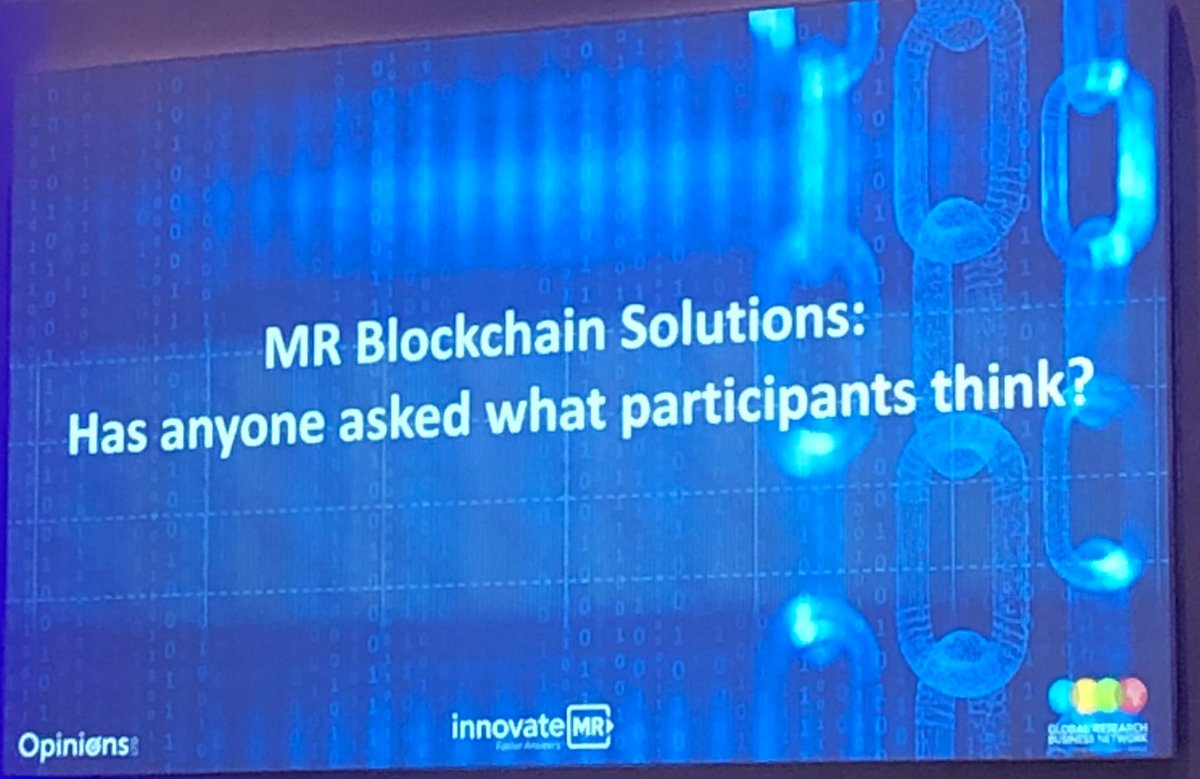Ready to hear what participants think about #blockchain. How many actually know what it is? <a href="/GRBN_org/">GRBN</a>  <a href="/WildingBrown/">Lisa Wilding-Brown</a> #IIeX