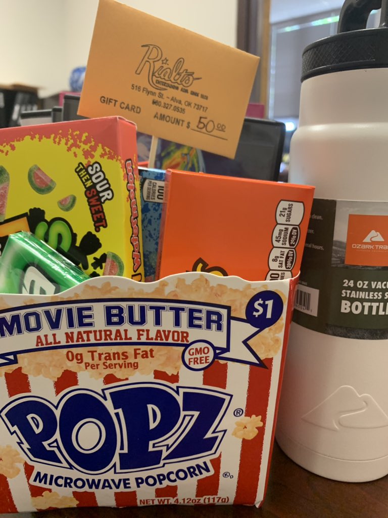 NWOSUHOUSING's tweet photo. Upset you didn’t win the last giveaway?😢 Don’t worry here is your chance to try again! 🚨Retweet this and follow @RialtoTheatre1 to win our second basket giveaway this week!🚨 Prizes include: $50 gift card, DVD’s, water bottle, and a whole lotta candy! 🎥💰🍭 https://t.co/SqnpBVqOv2