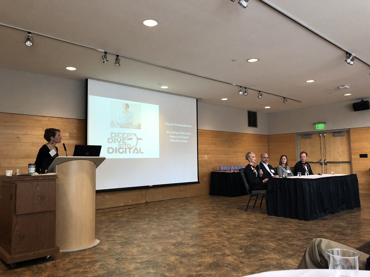 KrisPatrow's tweet photo. Great discussion on building effective agency/ client relationships... featuring Padilla’s own Carrie Young: how the best ROI comes from collaboration. #MHSCN #digitaldive https://t.co/ltlmr9bmNT