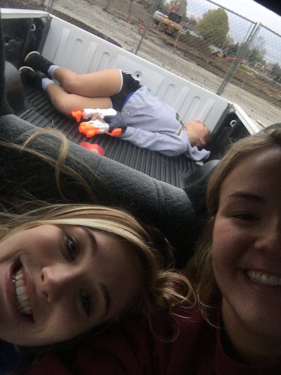 In hopes of getting her target before the first round ended last night, Julie Hasemen laid in the back of a truck to surprise her target after a game. Sadly her target never came...