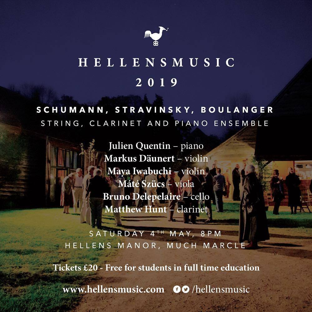Join our all-star ensemble on Saturday 4th May for this wonderful programme of Schumann, Boulanger, Stravinsky and Fauré - check for more details below. 
bit.ly/2W8fELB