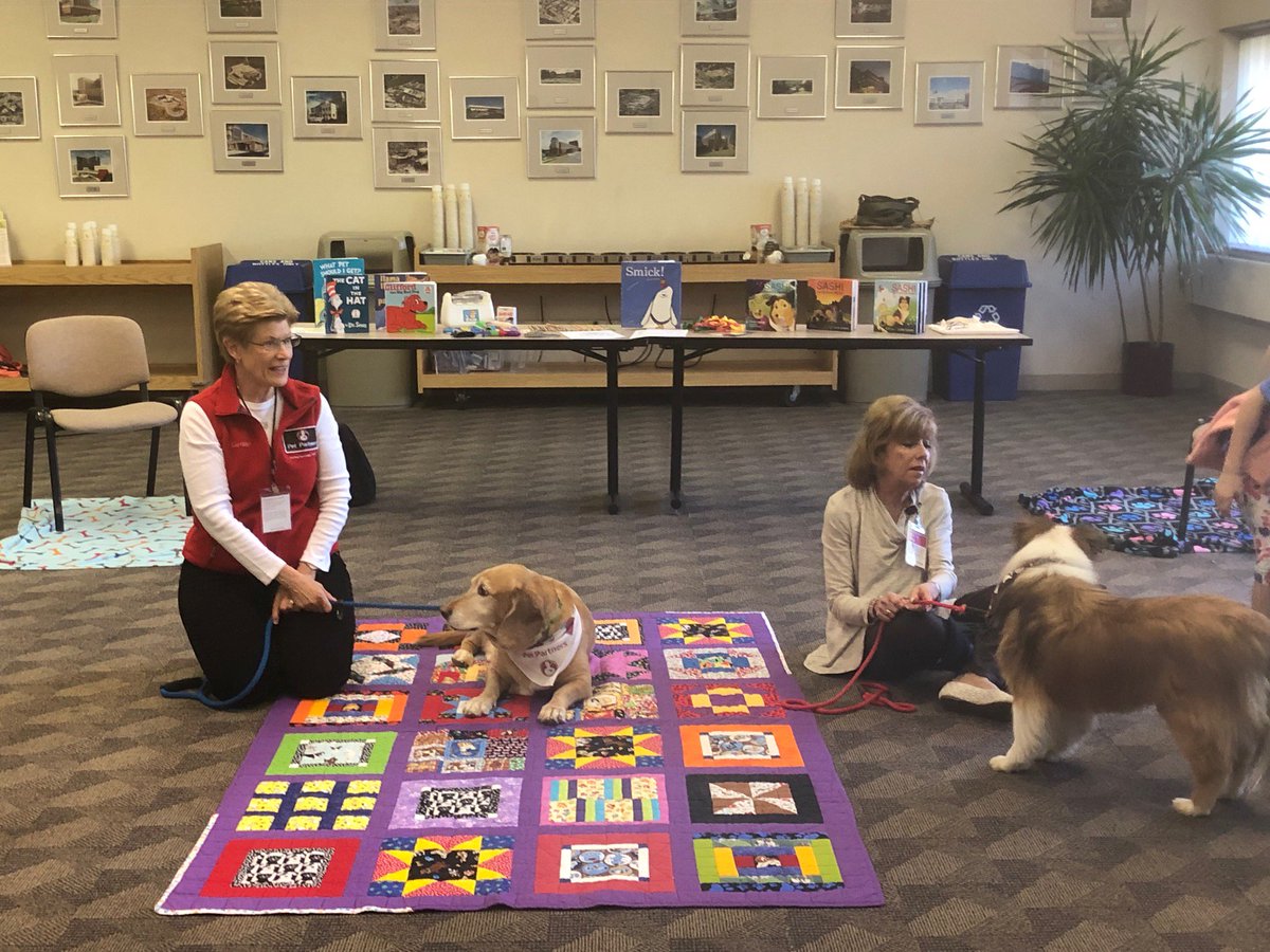 So much fun to have Beau and Jackson from @pet_partners visit with their handlers Marilyn and Gina today.  The pups made #BringYourChildrenToWorkDay very special.