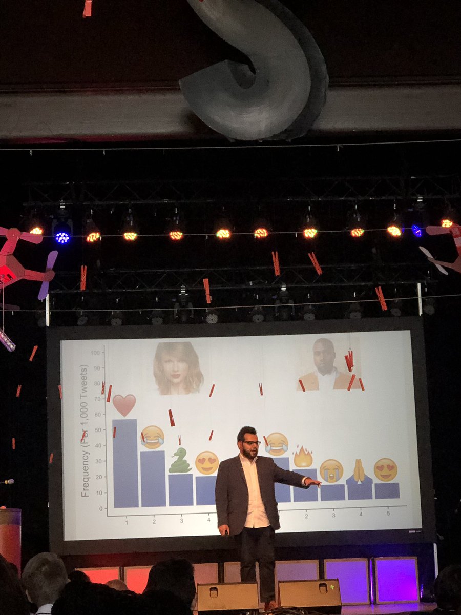 SarahKashef_'s tweet photo. Emoji Data-Scientist @HamdanAzhar 😱👍🏽🎉 Ive always thought about this so it’s awesome to see an expert on this! Analyzing emojis can def be used as form of sentiment analysis. As an avid emoji user, data storytelling is incredibly useful to inform public sentiment! #SwitchPoint https://t.co/NWGsK6gD2s