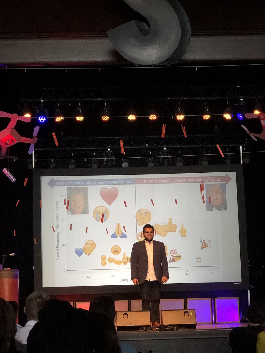 SarahKashef_'s tweet photo. Emoji Data-Scientist @HamdanAzhar 😱👍🏽🎉 Ive always thought about this so it’s awesome to see an expert on this! Analyzing emojis can def be used as form of sentiment analysis. As an avid emoji user, data storytelling is incredibly useful to inform public sentiment! #SwitchPoint https://t.co/NWGsK6gD2s