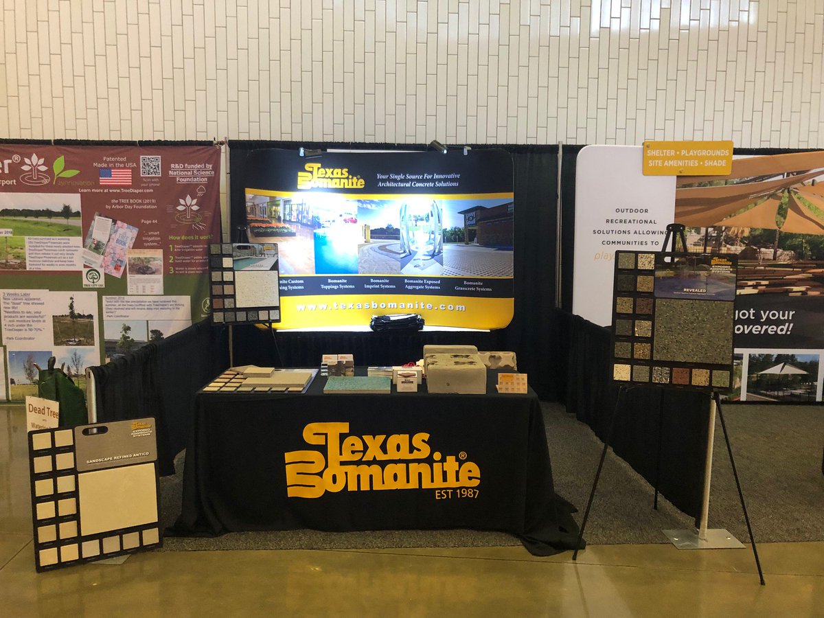 TXBomanite's tweet photo. Happening NOW!  Come see us at the 2019 Texas ASLA Expo and Conference at the Irving Convention Center today, April 25th until 5PM and tomorrow, April 26th 8AM-3PM.  We're booth #1101! https://t.co/AymEvT39Ik