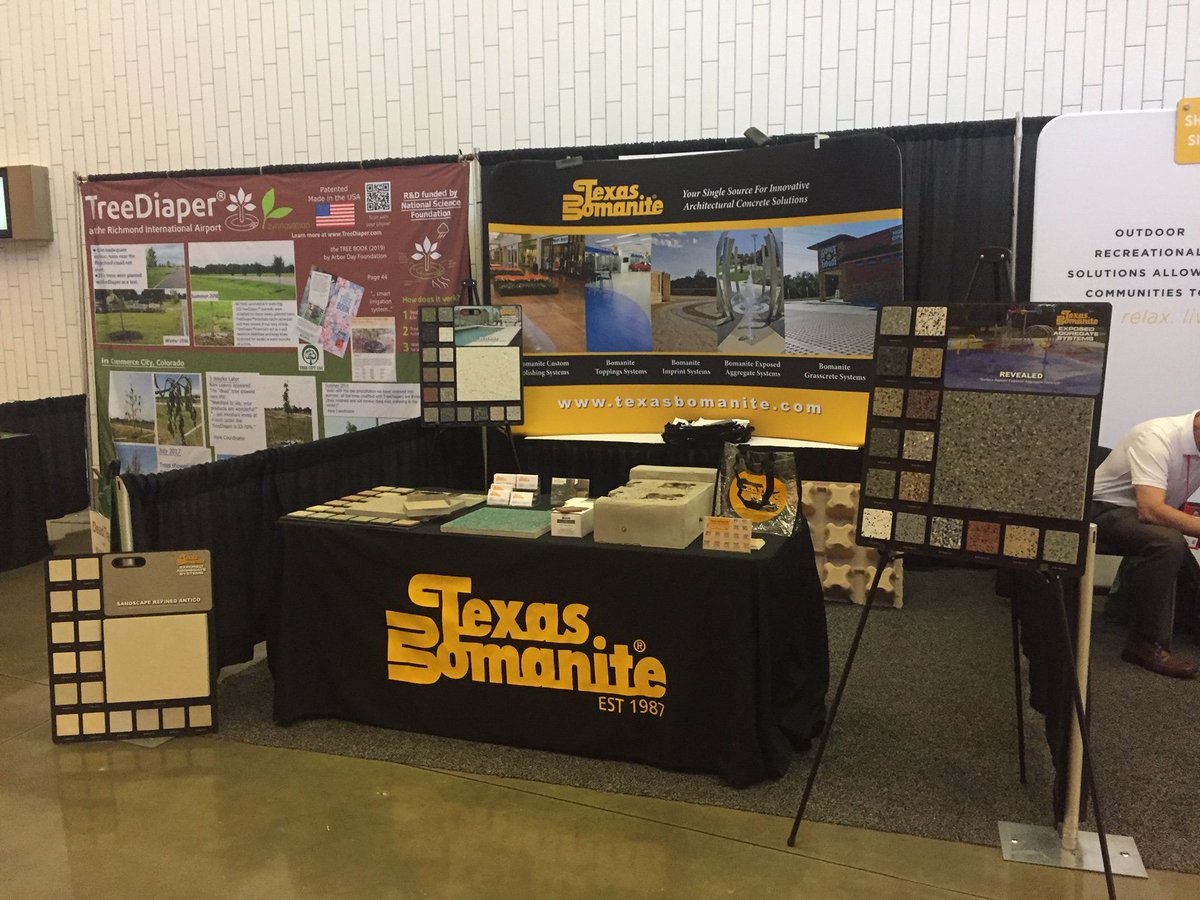 TXBomanite's tweet photo. Happening NOW!  Come see us at the 2019 Texas ASLA Expo and Conference at the Irving Convention Center today, April 25th until 5PM and tomorrow, April 26th 8AM-3PM.  We're booth #1101! https://t.co/AymEvT39Ik