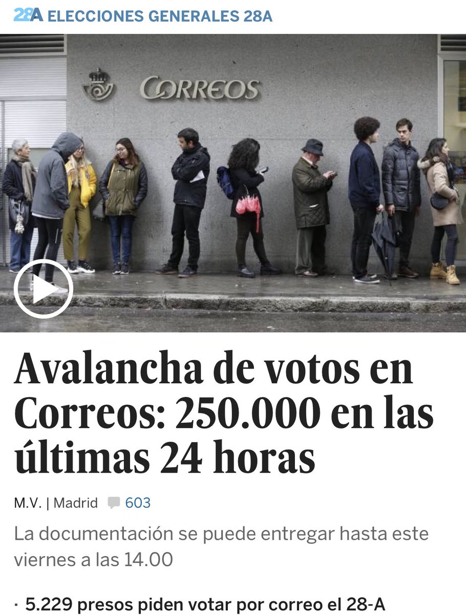 FilmBayona's tweet photo. MARAVILLA. No te quedes sin votar. En estas elecciones nos jugamos mucho. #28Abril https://t.co/F56I8J4zvT