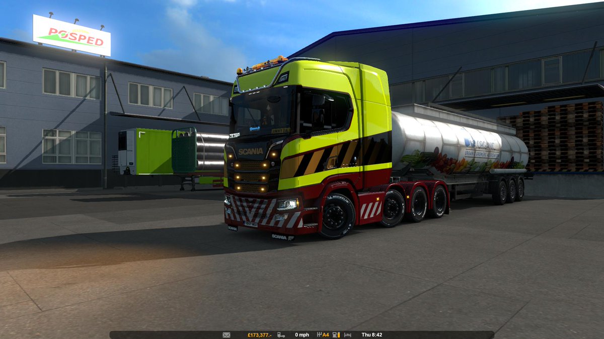 si_watton's tweet photo. Busy Busy Busy day with organic food deliveries for #carlisle in #eurotrucksimualtor2 @SCSsoftware #scania #highroof #730hp https://t.co/wW5QbE8wdC