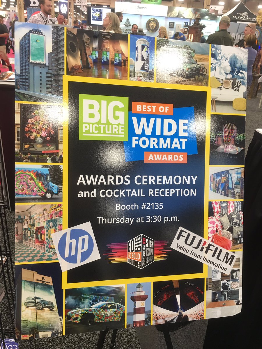 Start making your way to booth #2135 for cocktails and to celebrate our Best of Wide Format Award Winners! #signexpo @isasignexpo