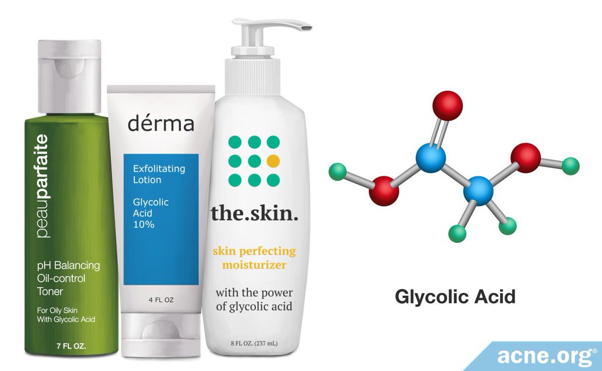 AcneOrg's tweet image. Glycolic acid is the most-used alpha hydroxy acid (AHA) for acne. It turbo-charges other treatments by exfoliating the skin and enhancing penetration of other treatments. It also makes you look wicked good and even toned.

acne.org/how-glycolic-a…