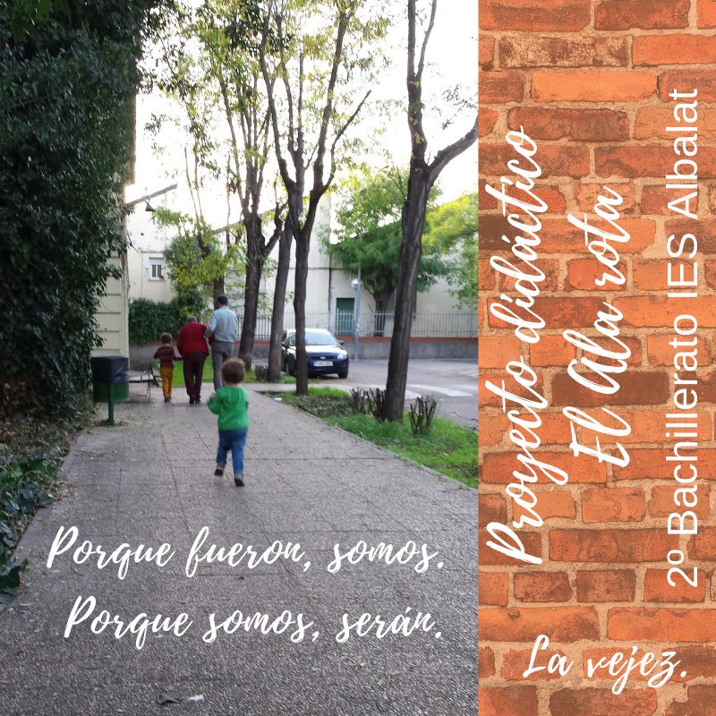 alarota_albalat's tweet photo. El periplo vital concluye con la vejez. De esta forma, @alarota_albalat cerraría las entradas relativas propiamente a la vida de nuestros familiares y que en este caso, solo realizarán los alumnos de 2° Bachillerato B. Porque fueron, somos. Porque somos, serán.
#LaVejez_alarota https://t.co/ic6IVypho8