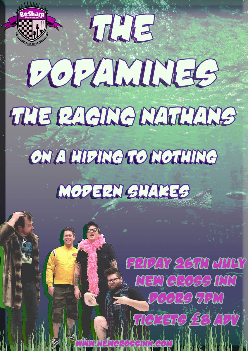 Two of Ohio's finest come to London! <a href="/THEDOPAMINES/">The Dopamines</a> and <a href="/RagingNathansOH/">The Raging Nathans</a> play <a href="/NewCrossInn/">New Cross Inn</a> on Friday 26th July. Support comes from On a Hiding to Nothing and Modern Shakes. Doors 7pm. Tickets from the venue only £8. youtu.be/kI_n3flJDL0
youtu.be/M4WEWVasqrY