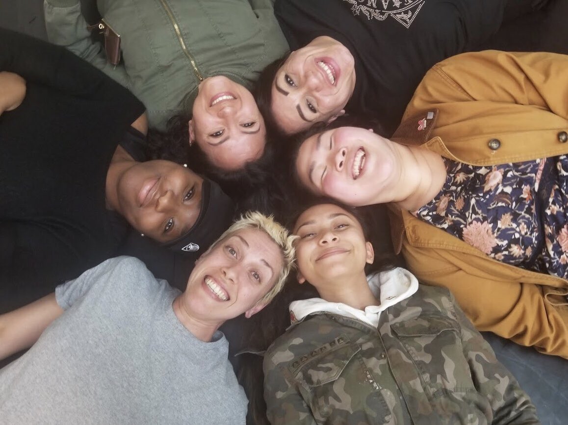 FalconworksThtr's tweet photo. Sometimes itโs best to take a quick break and smile! ๐ #IMigration cast on 4/14 #falconworks #redhook #theater https://t.co/ww08I2gvEo