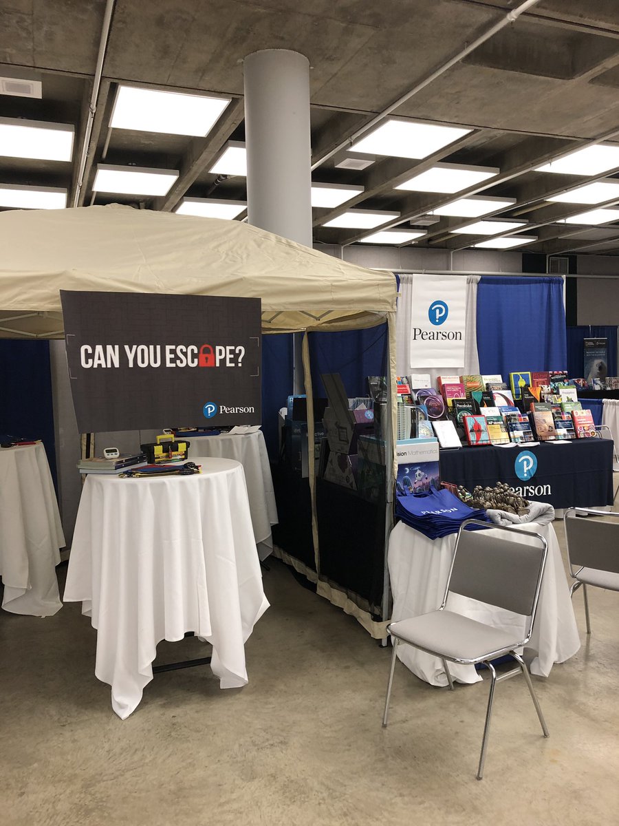 BradTesdahl's tweet photo. Up for a challenge? Check out @PearsonPreK12 Escape Room in MCTM Exhibit Hall 7-5 on Friday. #MCTMDuluth @mctm_mn https://t.co/5ObO9MdGm5