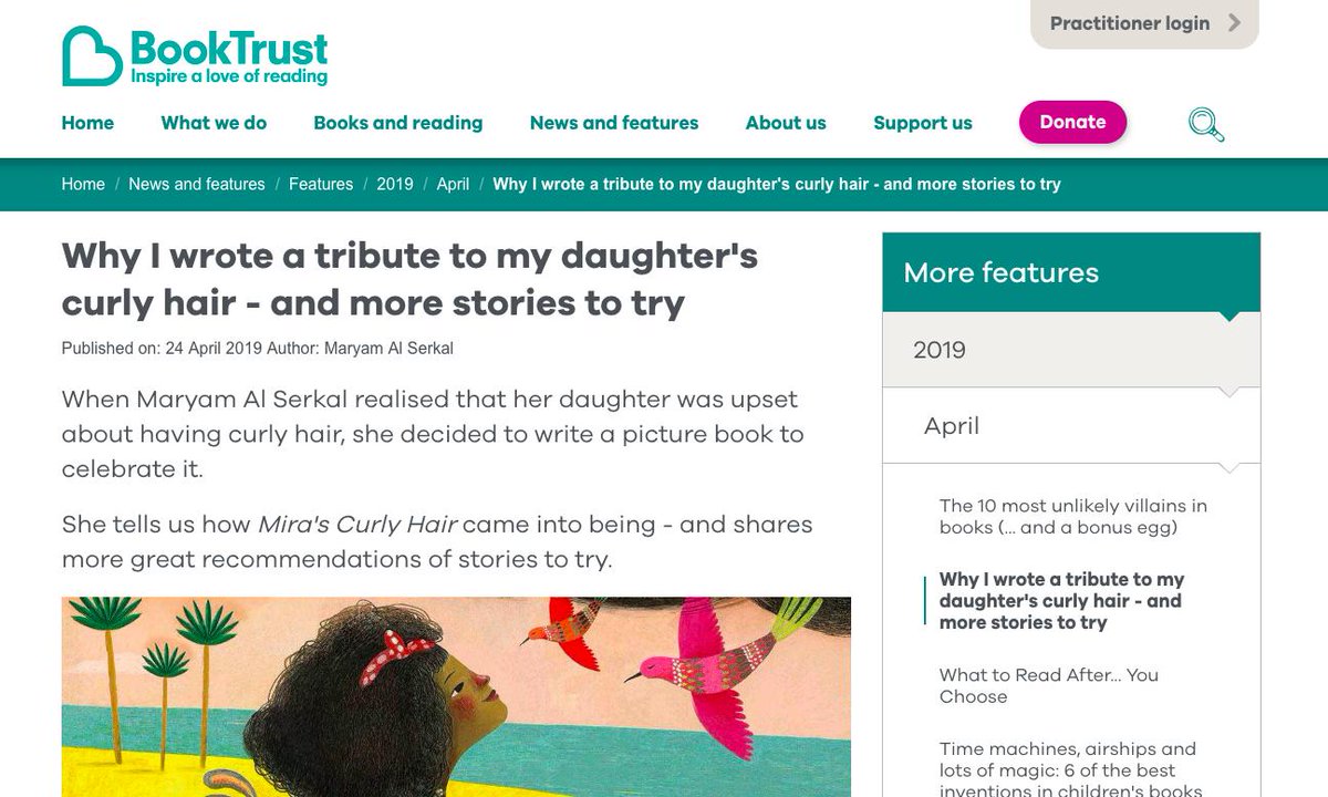 lantanapub's tweet photo. The wonderful @themaryamwrites has written a very insightful and heartwarming @Booktrust article about her new book #MirasCurlyHair 👏📚 ⬇️
Check it out now:
https://t.co/gVDCR6NvHN
#DiversityandInclusion https://t.co/Ne2uEH0krd