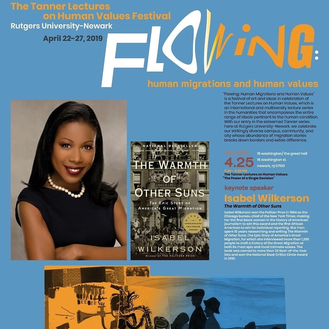 Rutgers_Newark's tweet photo. #Rutgers #Newark Tanner Lectures Festival is flowing live at 15 Washington Street featuring #PulitzerPrize winning #journalist and #author @Isabelwilkerson!
@Salamishah @CityofNewarkNJ #TannerLectures @newark_arts
@HistorianCooper
@njdotcom @RutgersSASN @49Bleeker @RutgersSASN https://t.co/BeuLWohO4N