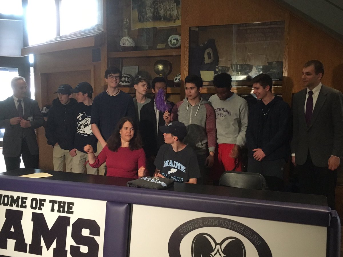 PrincipalGreggP's tweet photo. Great job, Alec. Thanks for representing Deering and, soon, UMaine. They’re lucky to get you https://t.co/z9Qb3idzIl