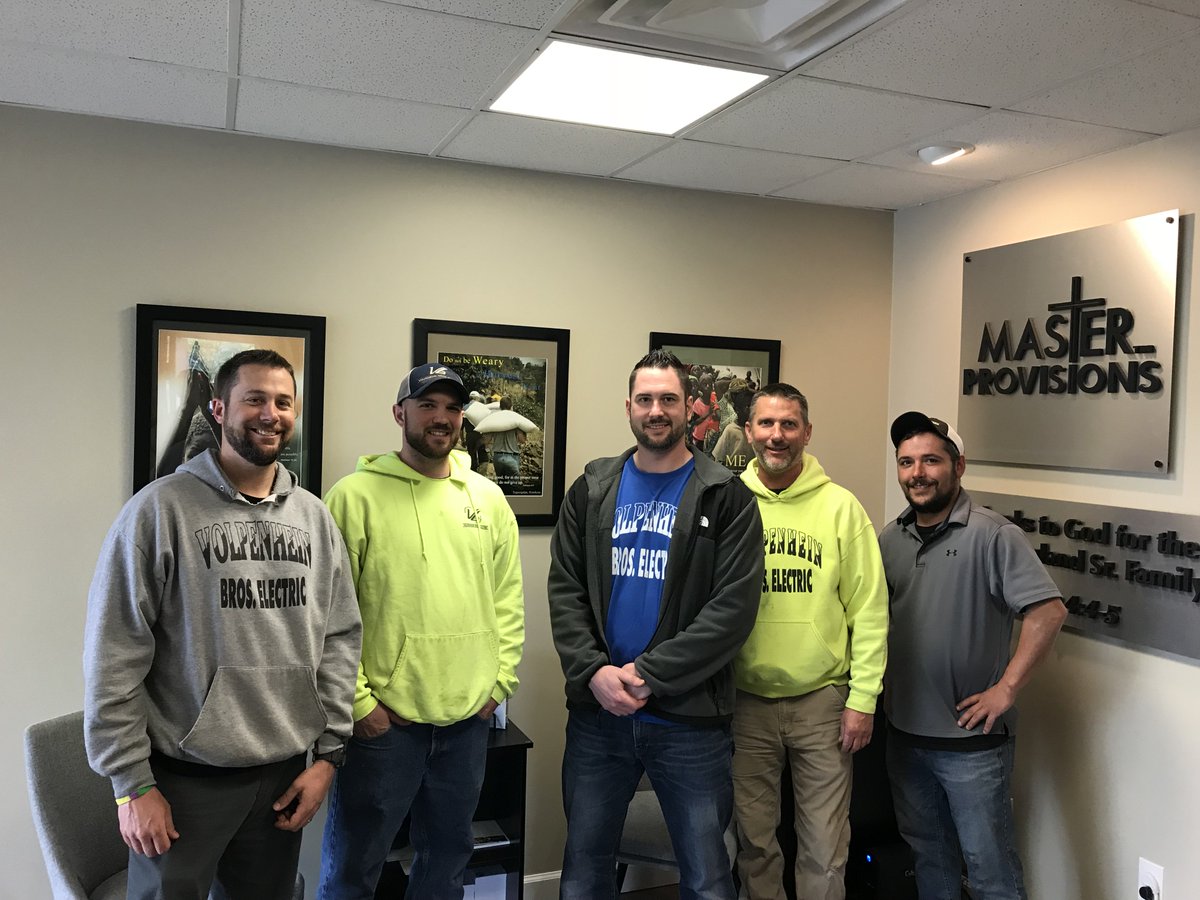 MasterProvision's tweet photo. A huge THANK YOU to @volpbros for your continued, loving support and generosity! They spent hours this weekend upgrading the lighting system outside and inside Master Provisions. #andtherewaslight #generationalgiving https://t.co/4UyaqjorJI