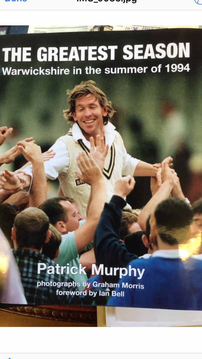 MichaelVaughan's tweet photo. Looking forward to reading this @patmurphybbc .. My county career  started In 93 so played many times against this fantastic Team ..  Warwickshire  CCC ‘94 when they won 3 out of 4 trophies &amp; came 2nd in the other one... Learnt so much from Dermot Reeve,loved the way he played https://t.co/Xn1m47JhNk