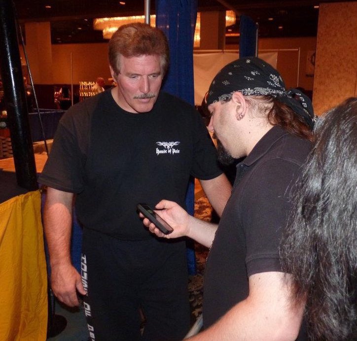 Recording radio spots/bumpers with Dan Severn in 2011.