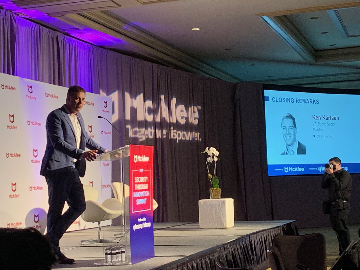 Bulldog_Palm's tweet photo. @Ken_Kartsen wraps up another excellent McAfee Security Through Innovation Summit #McAfee2019 https://t.co/mnmyqIesCZ