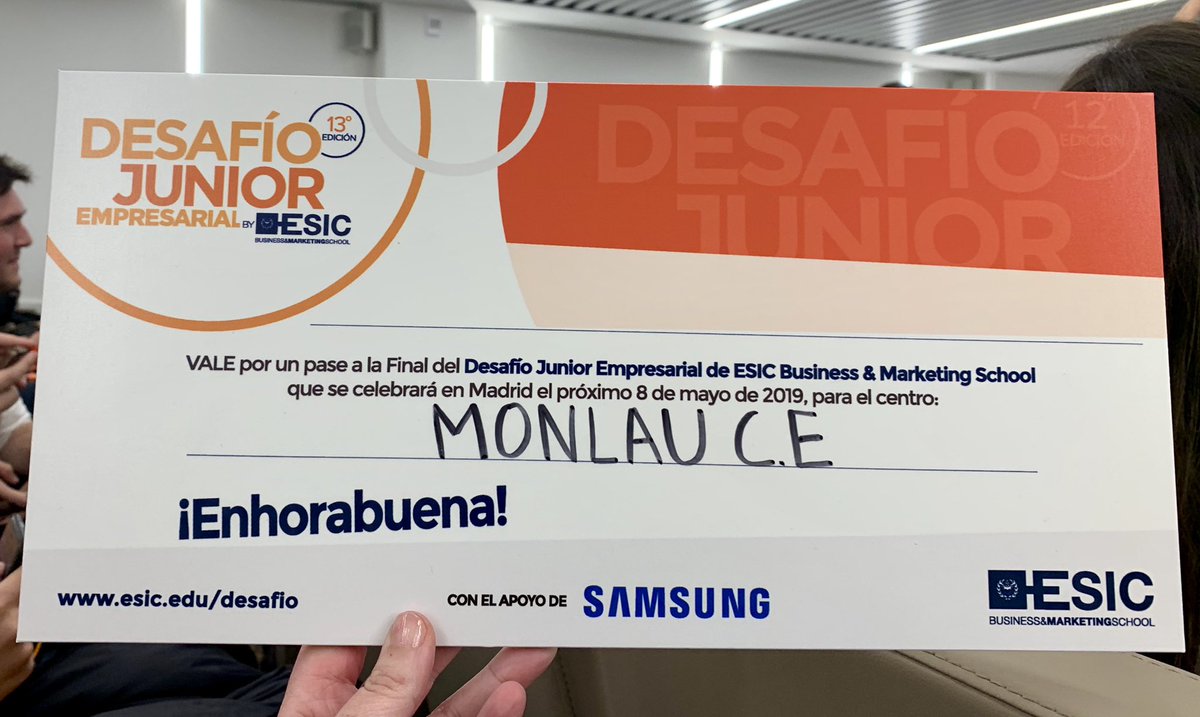 castelao19's tweet photo. Orgullosa de mis #Navatrendy 💪¡Estamos en la final de #DesafíoESIC #DesafioJunior ! @EsicBarcelona 
A por todas team @Monlau_EP #2MIP #Marketing https://t.co/nf9EbXadxO