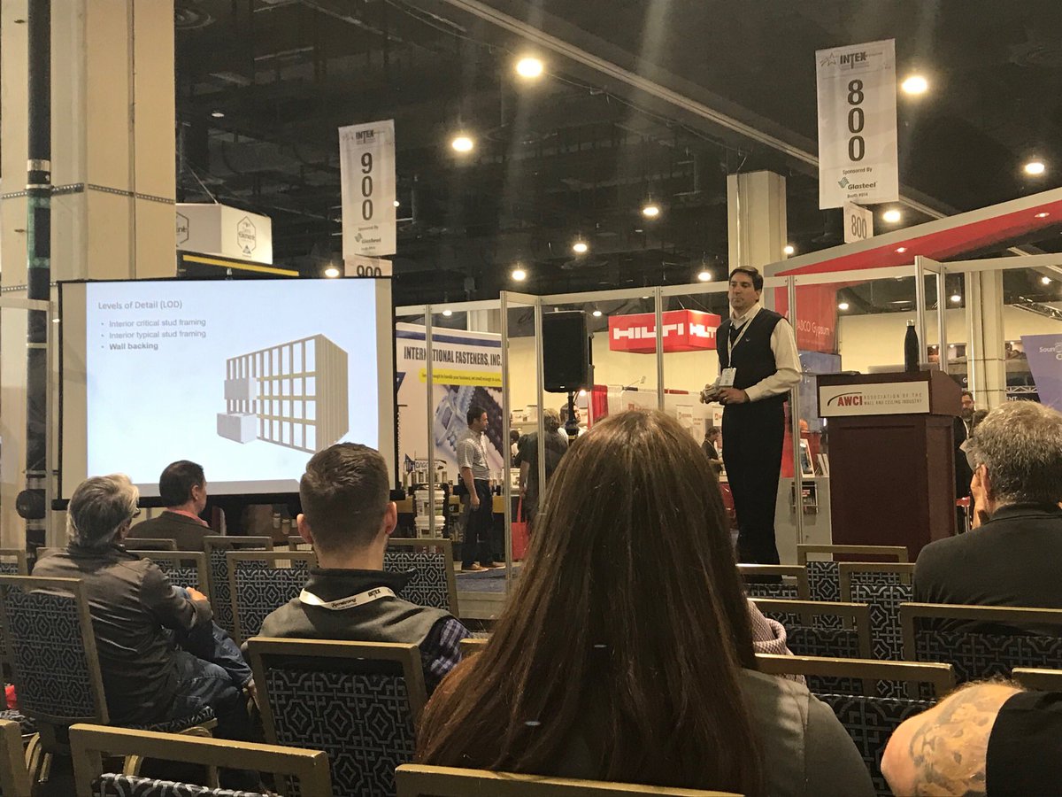 CLARKDIETRICH's tweet photo. Mike Murzyn giving attendees at #INTEX19 the latest info on #BIM for steel framing. Great work Mike! https://t.co/XmdrOjLmO9