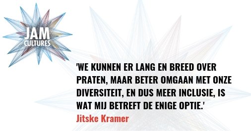 Inclusie gaat over meedoen, over diversiteit. Praten en reflecteren zijn belangrijk. In actie komen ook. Op 20 juni tijdens Het Grote Inclusie Event met <a href="/jitskekramer/">Jitske Kramer</a> en vele anderen. #hgie19 #jamcultures #inclusie #diversiteit 
Lees verder op: bit.ly/2HdptDr