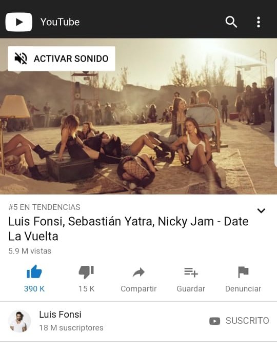 fonsiec's tweet photo. A 2 días del  estreno de lo nuevo de  @luisfonsi, @SebastianYatra y @NickyJamPR, #DateLaVuelta se ubica #5 en tendencias de YouTube Ecuador. 
@UniversalMusicE  https://t.co/AlQeuK34N5 https://t.co/MGIpxPXE6r