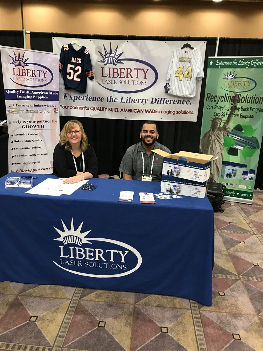 Are you at #ITEX2019? Let's see your photos! Pictured here, we have Liberty staff members: Shelly Eastman, Madi Smith, and Harrison Maguire.
.
.
.
#libertylife #vegas #lasvegas #imagingconvention #toner #usamade #manufacturing #customerservice #recycle
