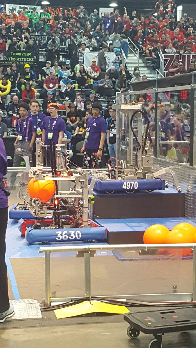 After a close game, we claim another win for the Stampede! Blue Alliance stood strong with <a href="/FRCTeam558/">RoboSquad 558</a> and <a href="/FRC4970/">ICE Cubed 4970</a> 
Good game everyone!