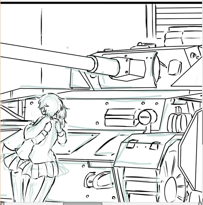 ガールズ&パンツァーを描いてる気がする。 