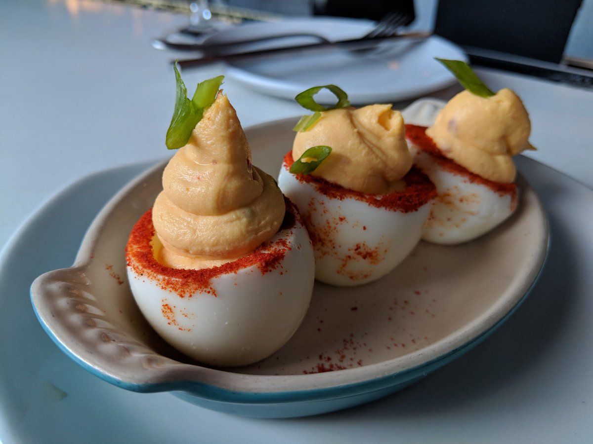 HamiltonKitchn's tweet image. Our delicious deviled eggs are an eggcellent way to start your meal! 😉

📷: Paul T.