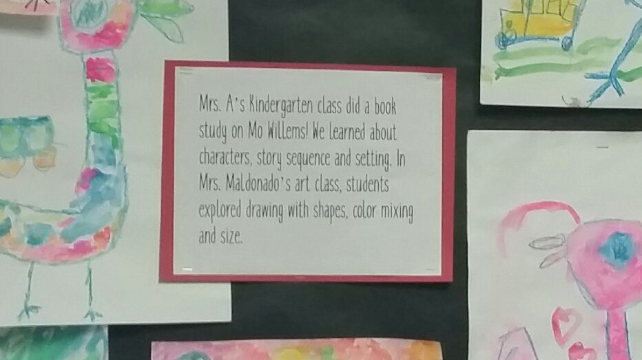 So excited to see this in the hallway... work w/ refugee students that merges Talking, Drawing, Writing strategies, an Author's study of Mo Willems, &amp; Art through collaboration b/n K teacher &amp; Art teacher! <a href="/AISDMultilingue/">AISD Multilingual Ed</a> <a href="/AISDRefugeeTeam/">AISD Refugee Office</a> @HeartofTXWP <a href="/TravisHeights1/">Travis Heights</a>